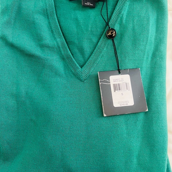 Green RLX Ralph Lauren V-Neck golf performance line Sweater for Men.